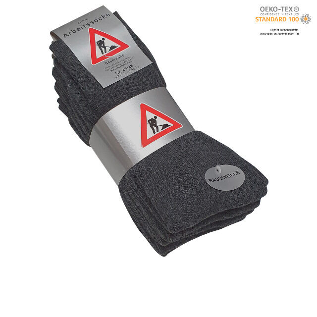 Herren Arbeitssocken robust und strapazierfähig in dunkelgrau - 5er Pack