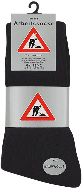 Herren Arbeitssocken robust und strapazierfähig in schwarz - 5er Pack