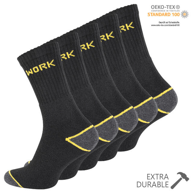 Herren Arbeitssocken WORK robust und strapazierfähig - 5er Pack