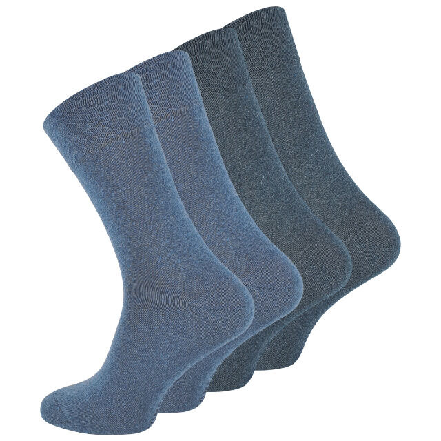 Herren Socken ohne Gummibund in Blautönen - 4er Pack