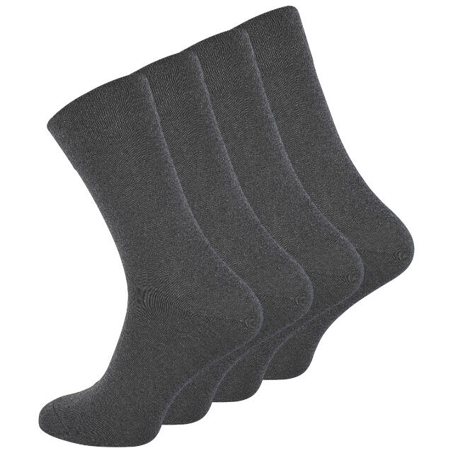 Herren Socken ohne Gummibund in dunkelgrau - 4er Pack