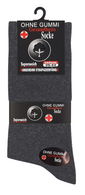 Herren Socken ohne Gummibund in dunkelgrau - 4er Pack