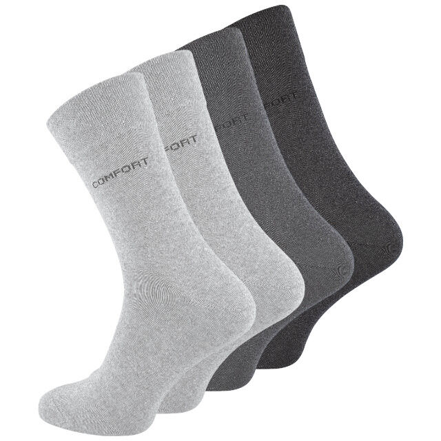 Herren Socken ohne Gummibund in Grautönen - 4er Pack