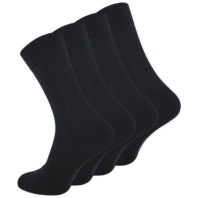 Herren Socken ohne Gummibund in schwarz - 4er Pack