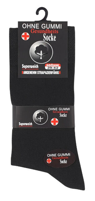 Herren Socken ohne Gummibund in schwarz - 4er Pack