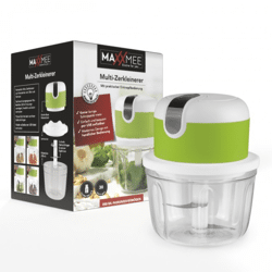MAXXMEE Multi-Zerkleinerer mit USB-Kabel | Schnippel-Hilfe für Obst, Gemüse, Kräuter und Co. | Handlich und einfach zu bedienen | Fassungsve