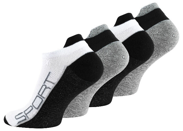 zweifarbige Herren Sneaker Socken mit Hochferse - 4er Pack