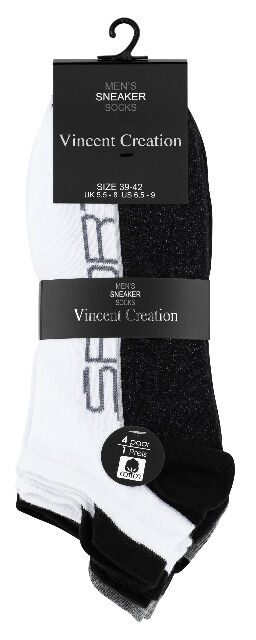 zweifarbige Herren Sneaker Socken mit Hochferse - 4er Pack