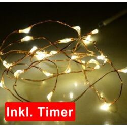 Lichterkette Basics LED Mikro mit Timer, 30er Länge: 300cm, Abstand zwischen LED