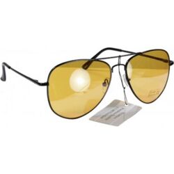 Sonnenbrille Pilotenbrille schwarzes Gestell mit Orange getönten Gläsern UV400 P
