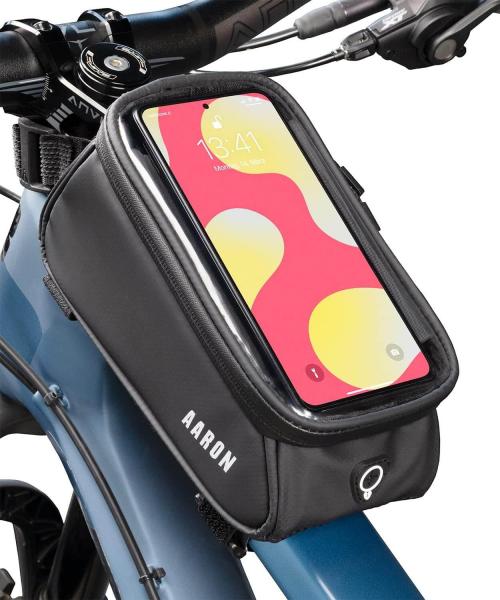AARON Rahmentasche Fahrrad, Handytasche wasserdicht, Handyhalterung Smartphone Navigation
