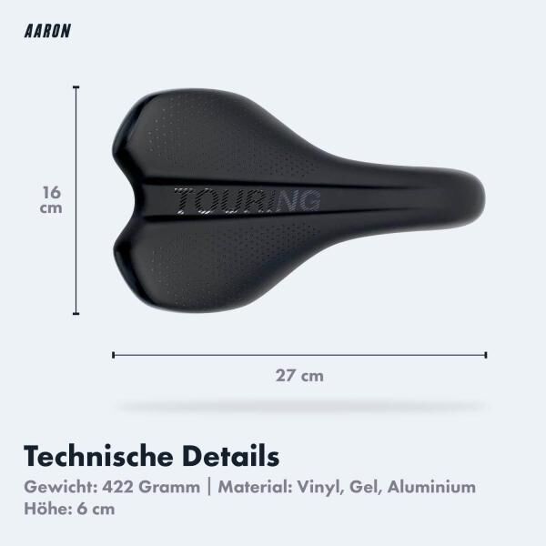 AARON Touring ergonomischer Fahrradsattel Trekkingrad Mountainbike Stadtrad E-Bike