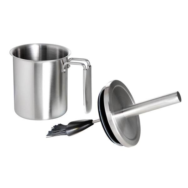 Allgrill Edelstahl Marinier-Set mit Silikonpinsel, Einmach-Set für perfekten Grillgenuss
