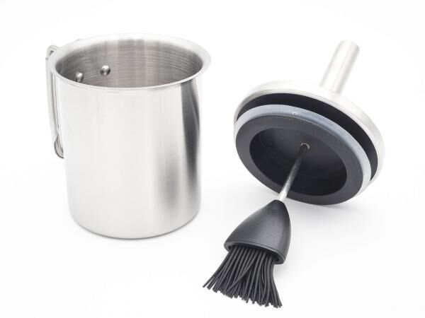 Allgrill Edelstahl Marinier-Set mit Silikonpinsel, Einmach-Set für perfekten Grillgenuss
