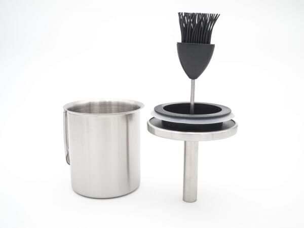 Allgrill Edelstahl Marinier-Set mit Silikonpinsel, Einmach-Set für perfekten Grillgenuss