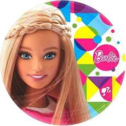 Amscan 8 paper plates Barbie motif party, 23cm