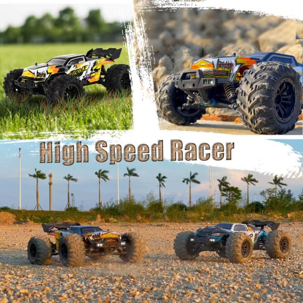 Blij´r DRIVE ferngesteuertes RC Auto 70 km/h, 2 Chassis, 1:16, 2 Akkus, Allrad, 120m Monstertruck Funkauto Spielzeugauto Truck Buggy