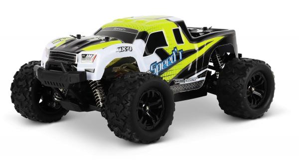 Blij´r Speed´r Blau ferngesteuertes RC Auto 45 km/h, 1:18, 2 Akkus, Allrad, 100m, Monstertruck RTR Truck Fahrzeug Ersatzkarosserie