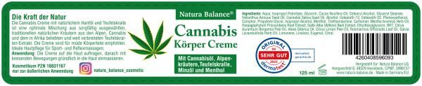 Cannabis Körper Creme 125ml Dose