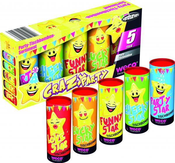 Crazy Party, 5er Tischbomben Set Party Feuerwerk