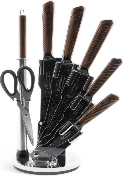 Edënbërg Prestige Line Edelstahl  Luxus Messerset auf drehbarem Ständer 8-teilig