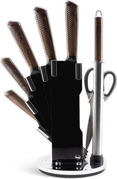 Edënbërg Prestige Line Edelstahl  Luxus Messerset auf drehbarem Ständer 8-teilig
