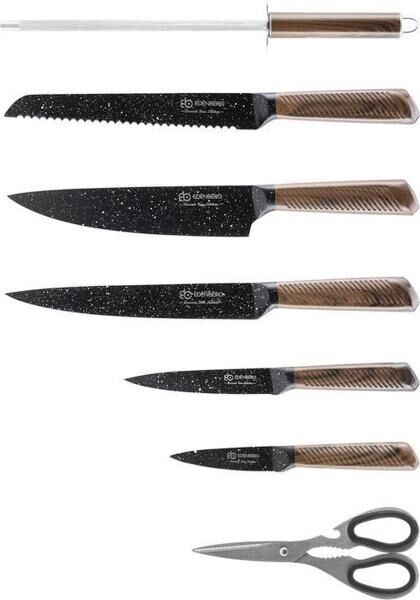 Edënbërg Prestige Line Edelstahl  Luxus Messerset auf drehbarem Ständer 8-teilig