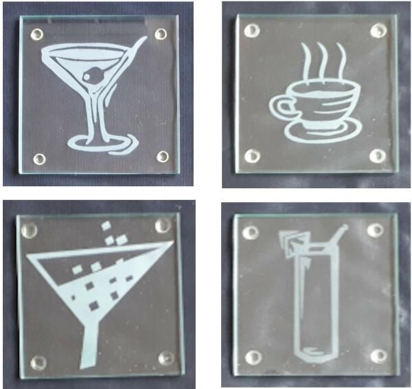 Glasuntersetzer mit versch. Motiven 9 x 9cm