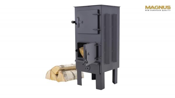 Markone Magnus Kaminofen mit Schamottstein GT5 schwarz Ofen für den Außenbereich Kamin Heizung