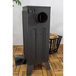 Markone Magnus Kaminofen mit Schamottstein GT7PR schwarz Ofen für Werkstatt Heizung Kamin