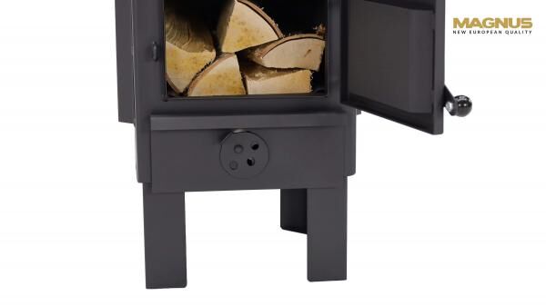Markone Magnus Kaminofen mit Schamottstein GT9 schwarz Ofen für den Außenbereich Kamin Heizung
