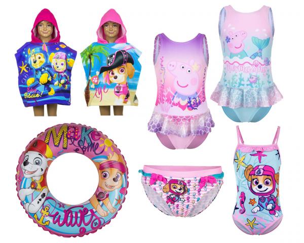 Original license toys, swimwear, bedding, backpacks, umbrellas, hairband