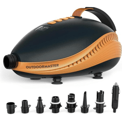 OutdoorMaster The Dolphin 20PSI Hochdruck SUP Elektrische Pumpe, 12V DC Auto-Anschluss Luftpumpe Paddleboard Luft Kompressor