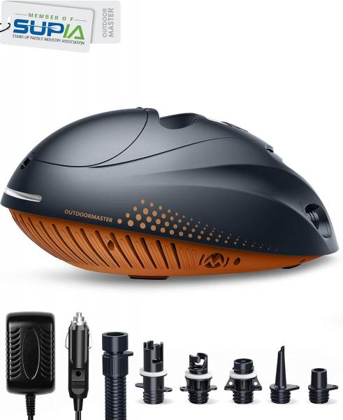 OutdoorMaster The Whale 6000mAh Sup Pumpe Elektrisch Akku, 16PSI wiederaufladbar SUP Luftpumpe, 12V Paddleboard Luftmatratze Elektropumpe