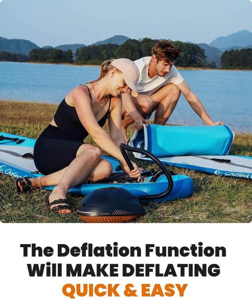 OutdoorMaster The Whale 6000mAh Sup Pumpe Elektrisch Akku, 16PSI wiederaufladbar SUP Luftpumpe, 12V Paddleboard Luftmatratze Elektropumpe