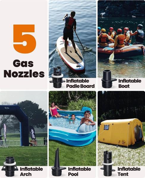 OutdoorMaster The Whale 6000mAh Sup Pumpe Elektrisch Akku, 16PSI wiederaufladbar SUP Luftpumpe, 12V Paddleboard Luftmatratze Elektropumpe