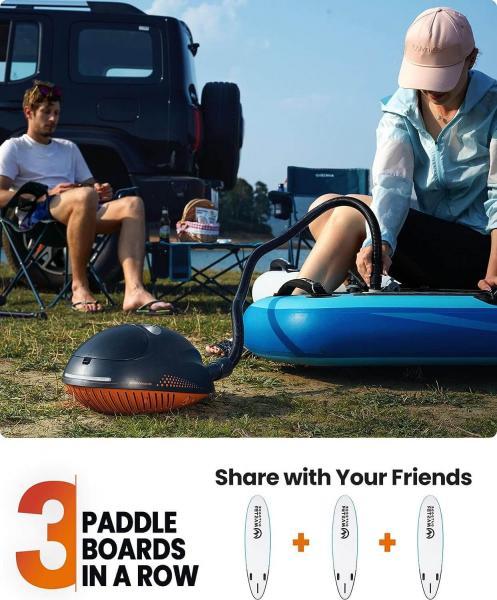 OutdoorMaster The Whale 6000mAh Sup Pumpe Elektrisch Akku, 16PSI wiederaufladbar SUP Luftpumpe, 12V Paddleboard Luftmatratze Elektropumpe