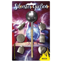 Silvester Gießen, 6 Wachs-Flachfiguren + Löffel/Karte