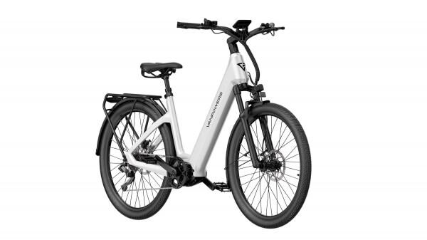Vanpowers Urban Glide Ultra E-Bike Perlweiß Größe S Tiefeinsteiger, 110 km Reichweite & 25 km/h, Fahrrad