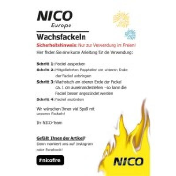 Wachsfackeln 60 cm, 50er Karton, ca. 90 Min. 