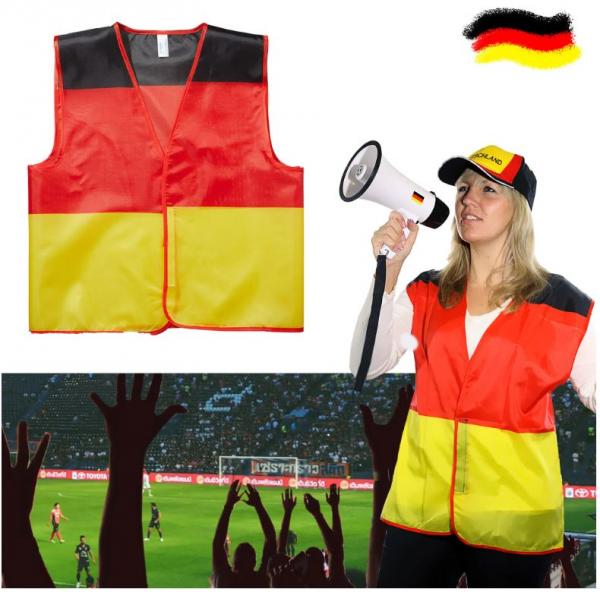 Warnweste Deutschland Schwarz/Rot/Gold Fanartikel Fussball 55x60cm
