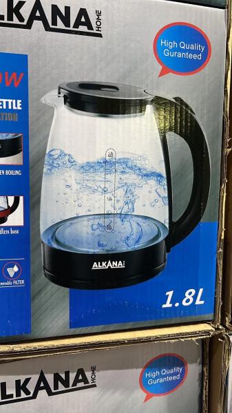 WASSERKOCHER ALKANA  1,8 LITER 1500 WATT LED BELEUCHTUNG FILTER 360 GRAD DREHBAR NEUWARE A-WARE