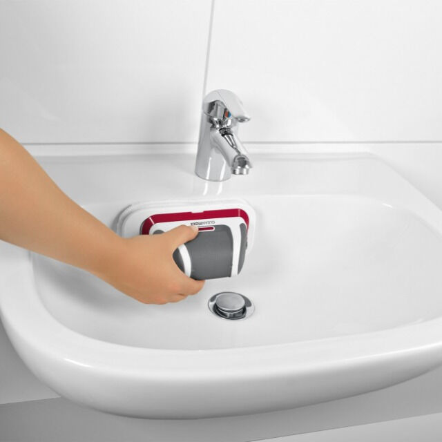 CLEANmaxx Akku-Scheuerbürste - 4 Aufsätze - rot/grau