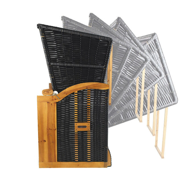 Hoberg Strandkorb 2 Sitzer ohne Rollen inkl. Fußbänke & verstellbar 120x80x160cm