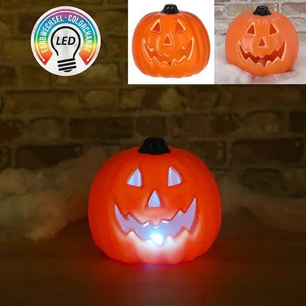 20cm LED Halloween-K&uuml;rbis - Leuchtender, realistischer Jack-O-Lantern f&uuml;r gruselige Deko