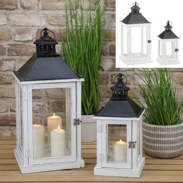 2er-Set Basic-Laternen in Wei&szlig; &ndash; Stilvolle & vielseitige Beleuchtung