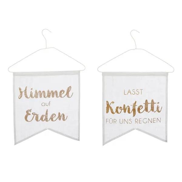 2er-Set Dekorative H&auml;ngewimpel, Ca. 26x24cm - Ideal zur Raumgestaltung