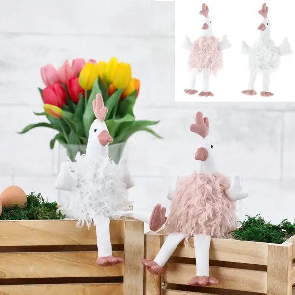 2er-Set Kantenhocker Hahn, Klein, H&ouml;he ca. 25cm