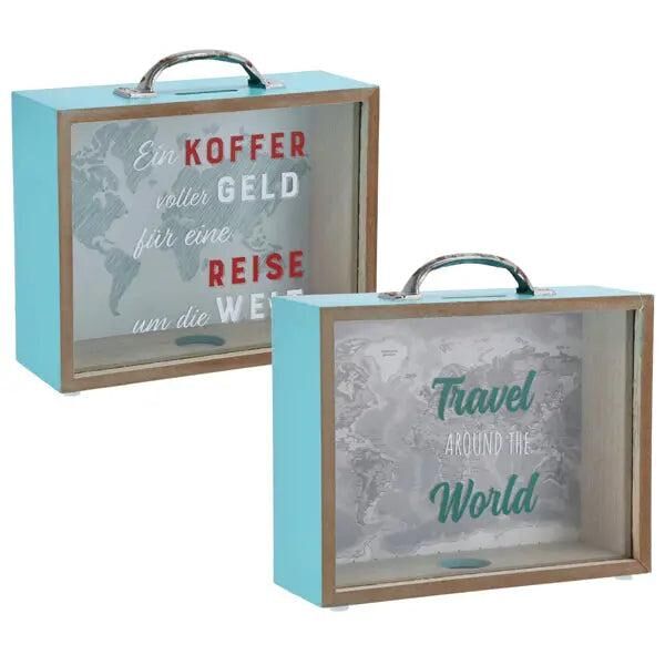 2er Set Koffer-Spardosen, 20x16 cm - Stilvoll Sparen f&uuml;r Reiseliebhaber