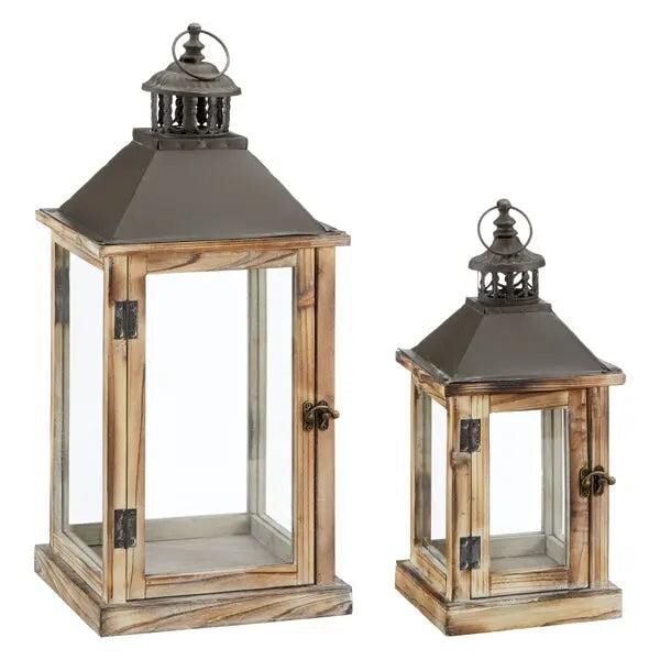 2er-Set Naturfarbene Basic-Laternen &ndash; Rustikales Dekor f&uuml;r jeden Raum